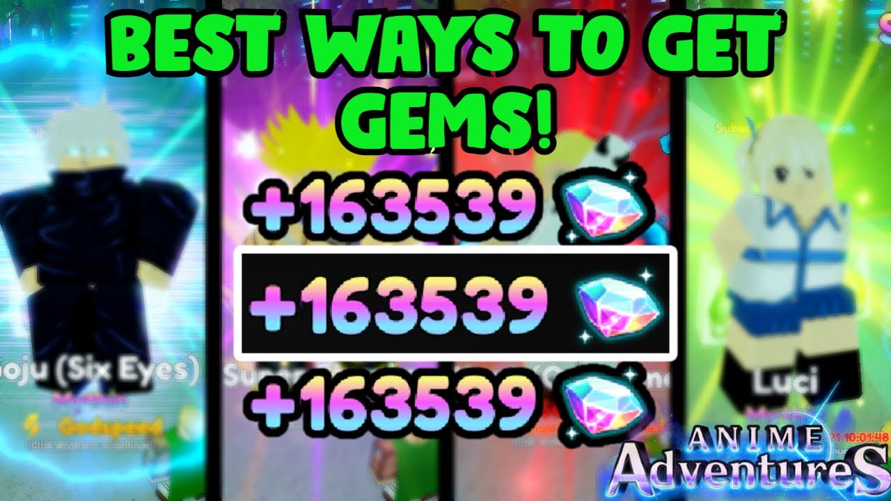 BEST WAYS TO GET GEMS IN ANIME ADVENTURES! #roblox #fyp #anime