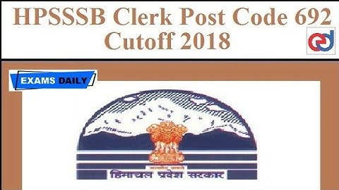 HPSSC/HPSSSB OFFICIAL ANSKEY CLERK || post code 692 || Exam held on 04/11/018