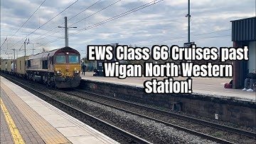 EWS Class 66 (66179) Cruises past Wigan North Western station! 