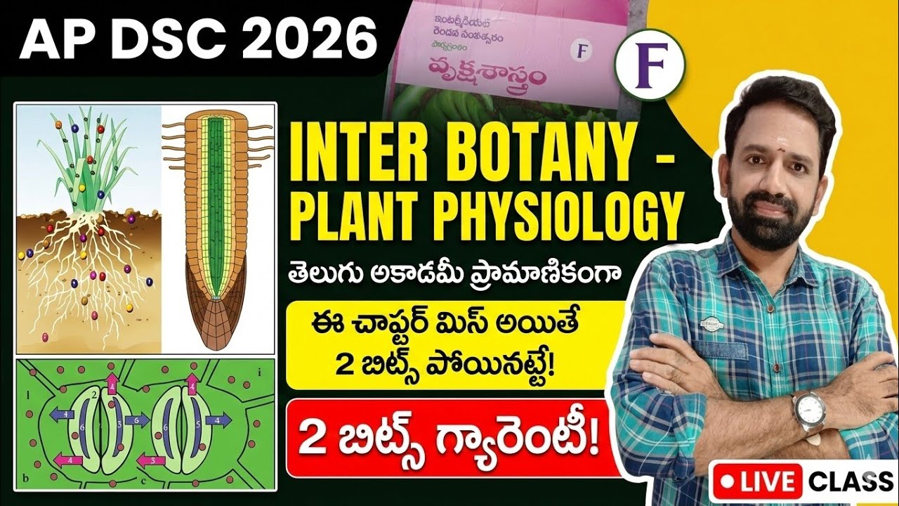 PLANT PHYSIOLOGY INTER BOTANY FOR DSC SA BIOLOGY 🎯