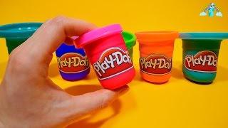 Learn Colors Play Doh Tubs Modelling Clay Hello Kitty Surprise Toys Diy How To Make Play-Doh Cans