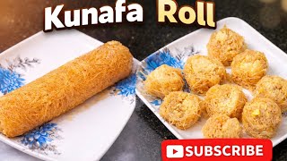 “No Cheese Kunafa 😲 | Semoi diye Royal Kunafa Roll with Sweet Surprise 😍”
