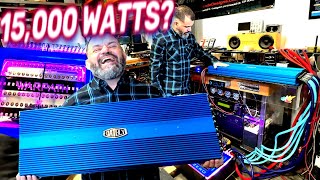 Testing this monster 15,000 watt amp at 1/2 ohm powered by a 