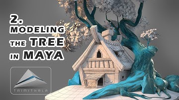 2. Tree | Modeling a Tree & Stones in Maya | Tutorial 2 | Making 3D Scene Step by Step