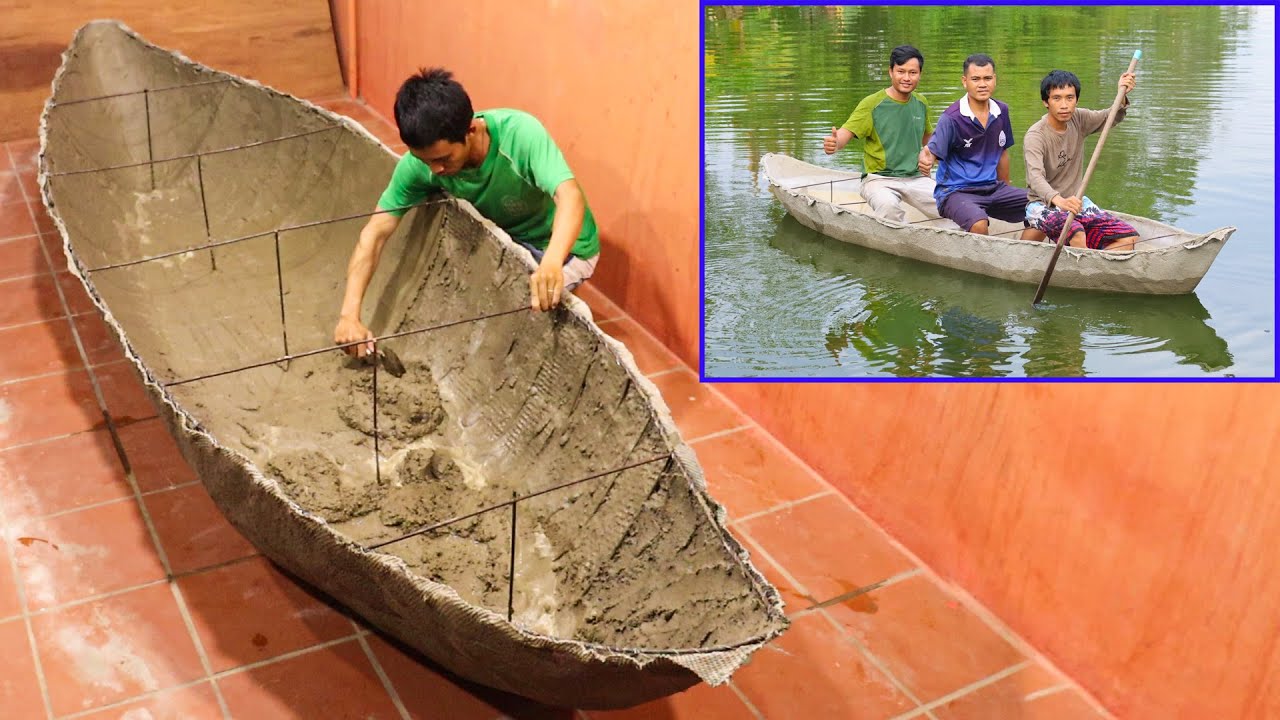 Cement boat unique paid 15, scaled 215kg floats on water, Work 100