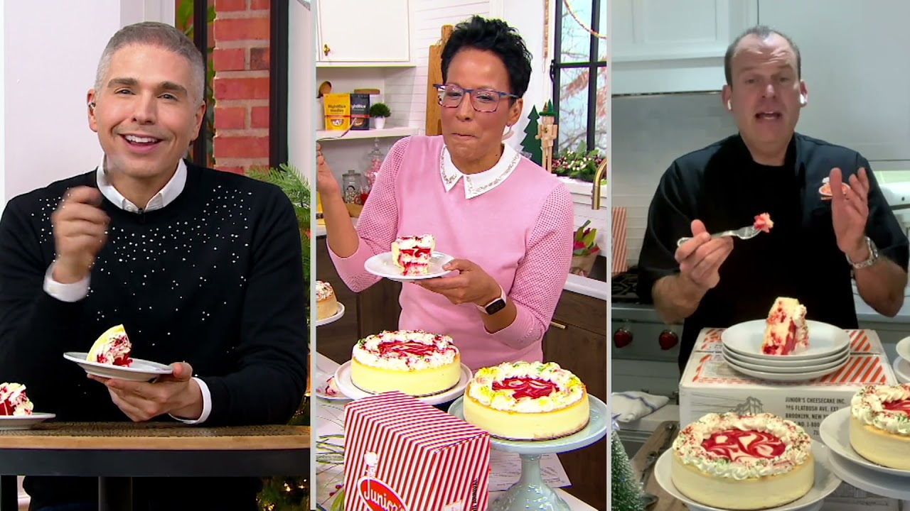 Junior's 3.25lb Christmas Swirl Cheesecake on QVC YouTube