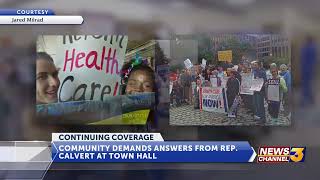 Constituents urge Republican Congressman Ken Calvert (CA-41) to hold a Town Hall