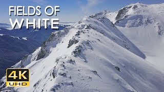 4K Fields Of White - Snowy Mountains Nature Video & Relaxing Ambient Music - Ultra HD - 2160p