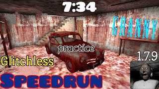 Granny - V 1.7.9, speedrun (7:34), without glitches car escape in practice