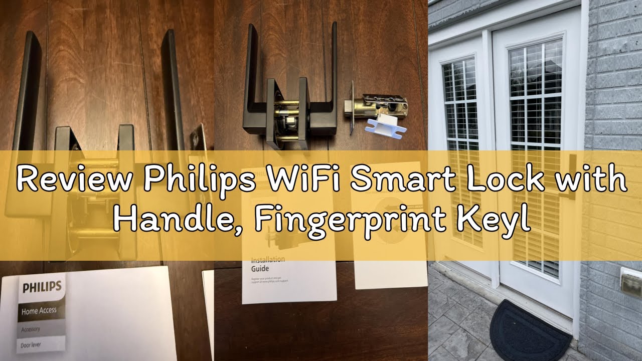 Review Philips WiFi Smart Lock with Handle, Fingerprint Keyless Entry Door Lock with WiFi Bridge, Sm