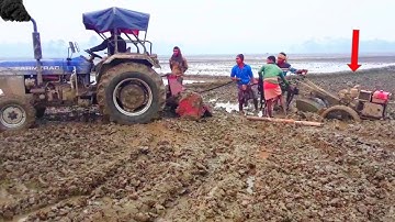 Mini Tractor| Power tiller accident in deep mud. part- 06