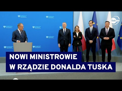 Rekonstrukcja rządu. Premier Donald Tusk przedstawił nowych ministrów. Są zaskoczenia (TVN24)