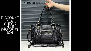 Y2K sacà bandoulière simple pour fille Soft leather retro messenger bag large capacity tote bag punk screenshot 2