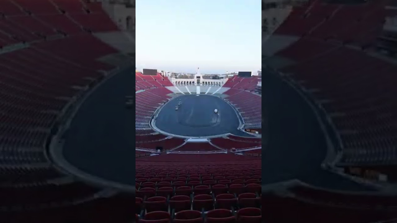 Time Lapse Watch a track be built in the LA Coliseum #shorts The Busch Light Clash in LA