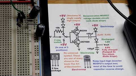 Voltage Doubler Push Pull MOSFETs 2N7000 N And BS250 P Channel Enhancement