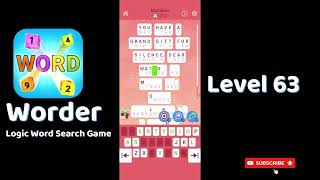 Worder Logic Word Search Level 63 Walkthrough 🧩 | Go Answer 🎮