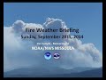 Fire Weather Briefing - Sunday, September 28, 2014