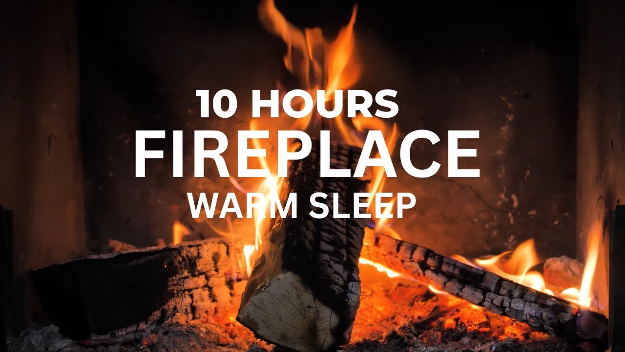 Cozy Fireplace Sounds | Crackling Fire for Sleep & Relaxation | Black Screen | 10 Hours