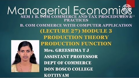LECTURE 27 MANAGERIAL ECONOMICS SEM 1 B.COM TAXATION
