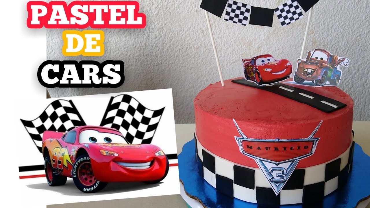 PASTEL de CARS/ Idea de DECORACIÓN Sencilla y fácil! 🚘