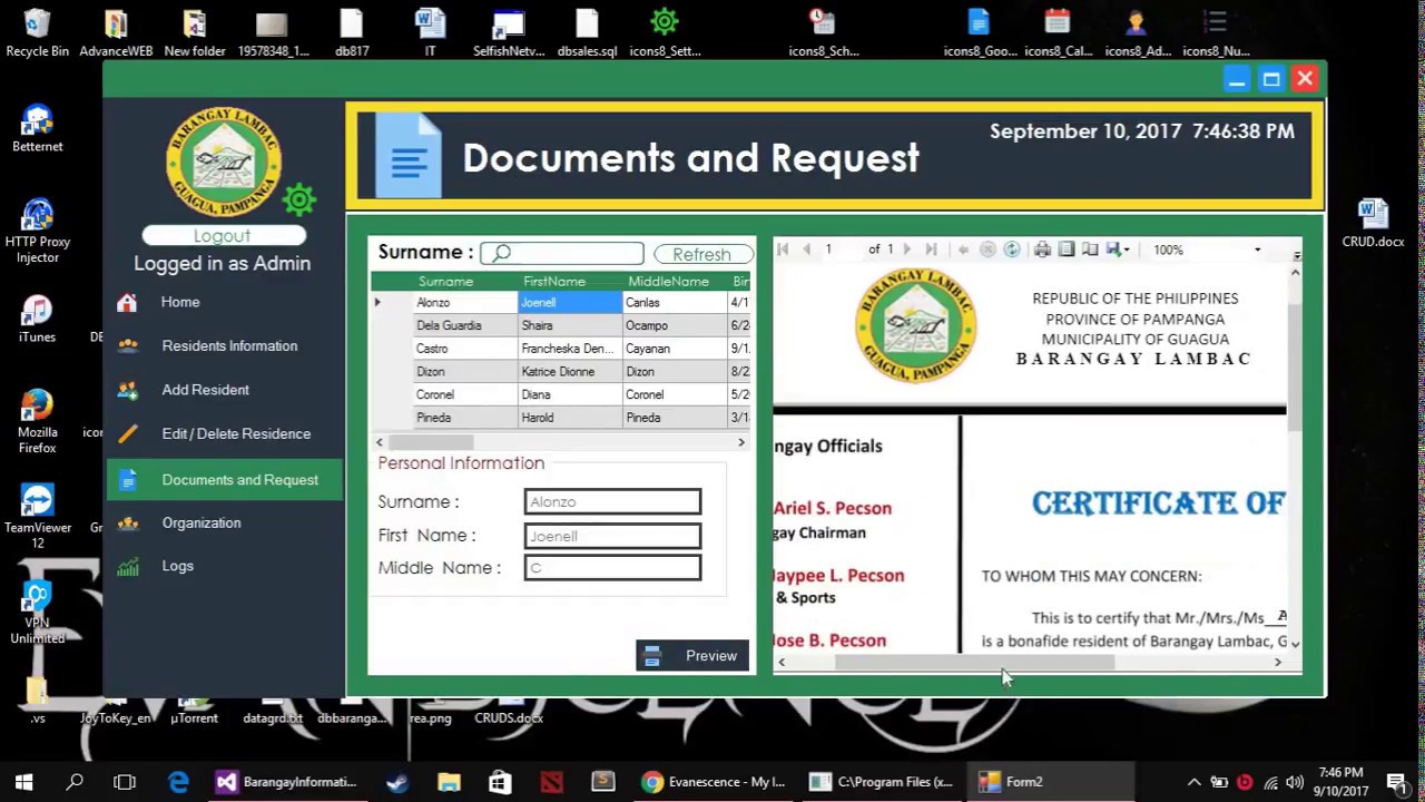 barangay management information system capstone project document