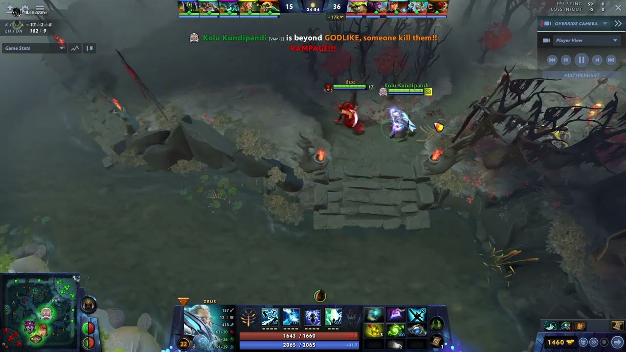 Zeus Instant Rampage Dota2