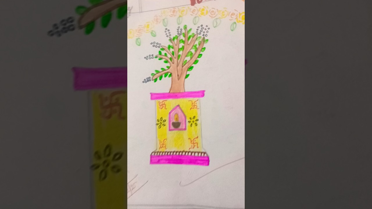 draw a tulsi plant 