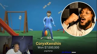 CoryxKenshin Reaction Video...Crab Game (squid game parody) has me CRYING TEARS