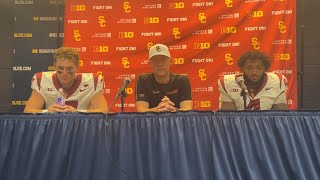 Postgame after USC’s loss at Michigan: Lincoln Riley, Miller Moss, Easton Mascarenas-Arnold