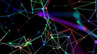 4K - Tech Multicolor Plexus Abstract Animation Screensaver Background | NO SOUND