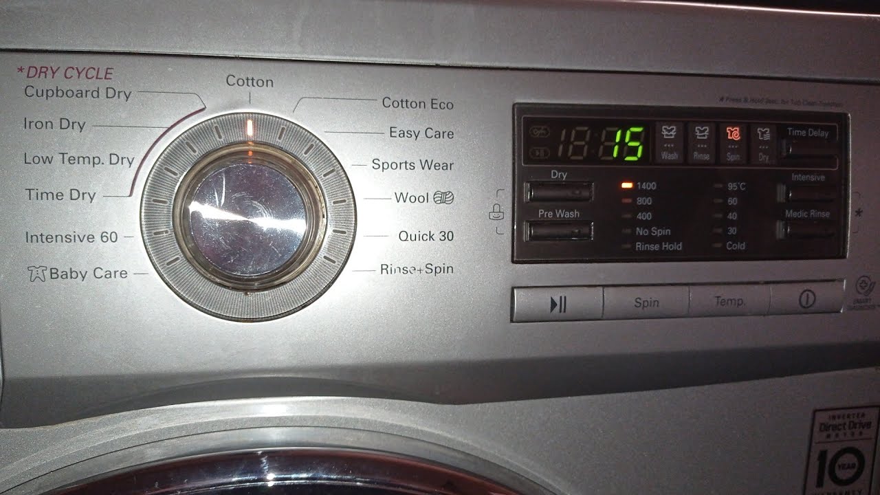 LG F1496AD5 empty spin only 1400rpm YouTube