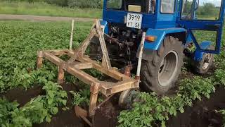 Самодельный трактор окучивание картофеля (2021)