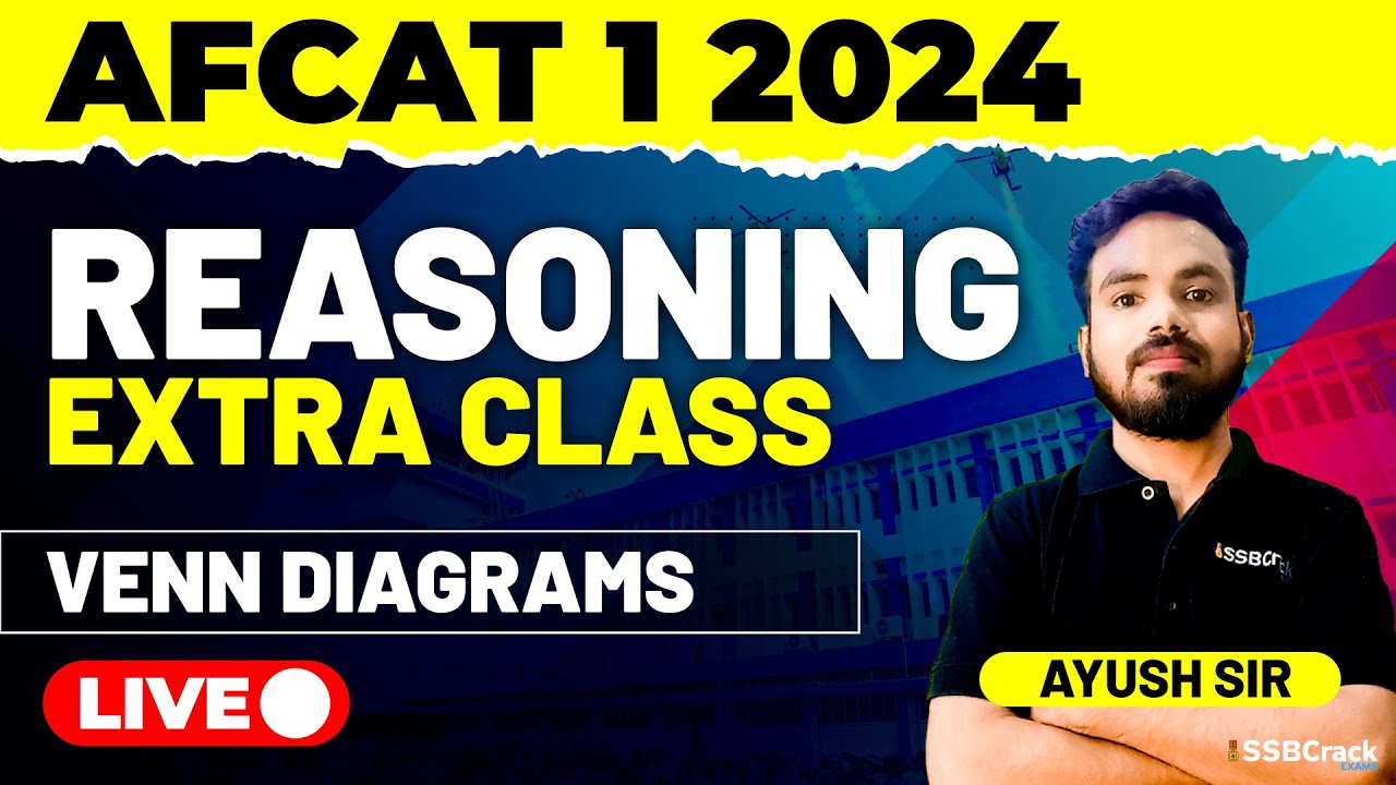 AFCAT 1 2024 Exam Reasoning Live - Venn Diagrams - Extra Class