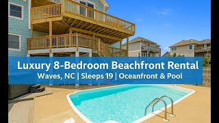 Luxury 8-Bedroom Beachfront Rental in Waves, NC | Sleeps 19 | Oceanfront, Pet Friendly & Pool!