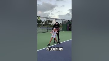 Eight-year-old panther epic instruction on the forehand and split step