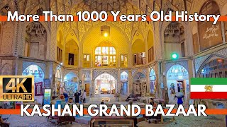 More Than 1000 Years Old History | Ancient Grand Bazaar Iran Kashan 4K Walking Tour | December 2023