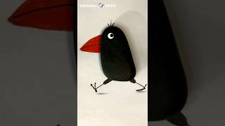 Crazy Cartoon Crow 2 | Pebble Art #pebbleart #art #artwork #cartoon #humor #crow #cartoons