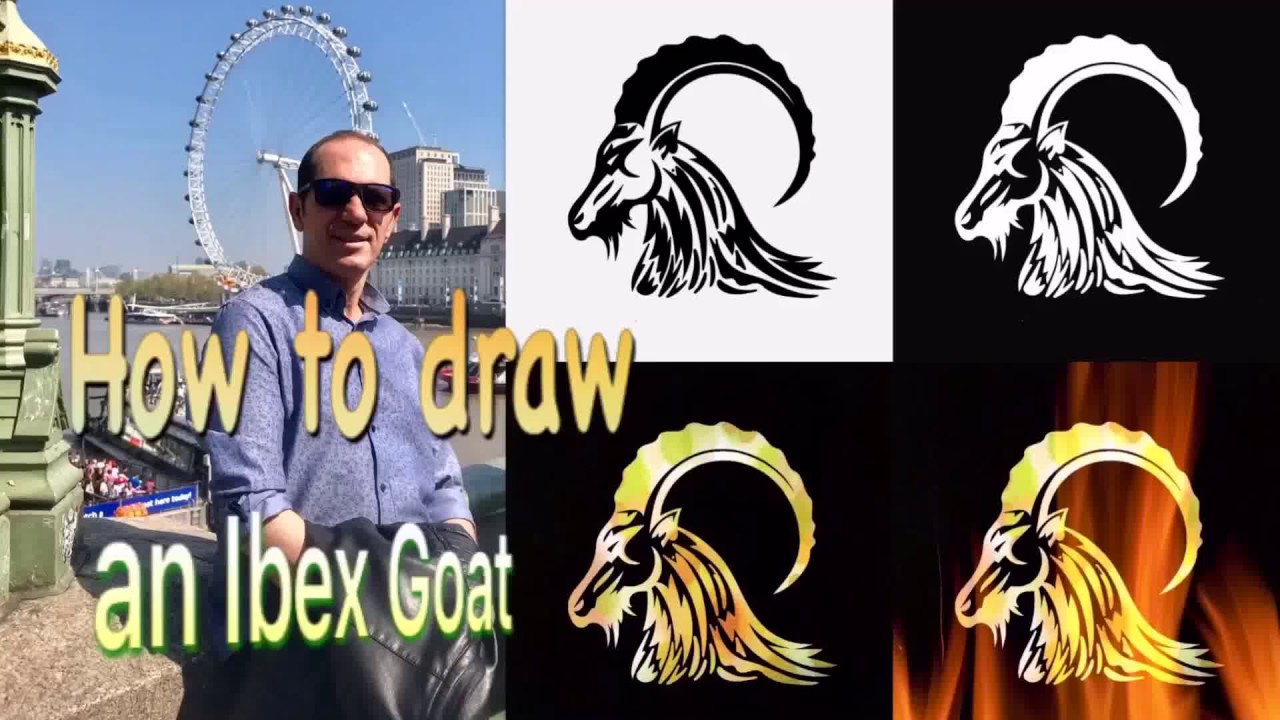 How to draw an Ibex Goat / Ibex Goat design / Ibex Goat illustration