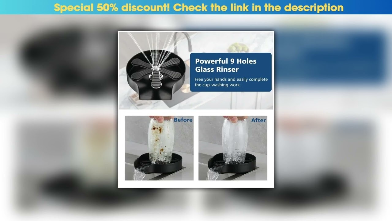 First Look Kitchen Sink Glass Cup Wash Automatic Stainless Steel Pressure Spray Washer Cup Tool Cle