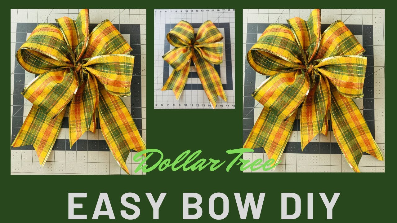 Easy DIY - How to make a perfect Ribbon Bow  Christmas DIY using Dollar  Tree Supplies 