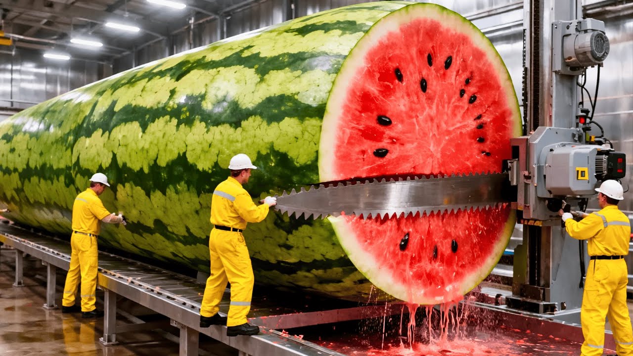 Inside the Watermelon Factory 🍉 | Inside a Modern Fruit Factory (Full Process)