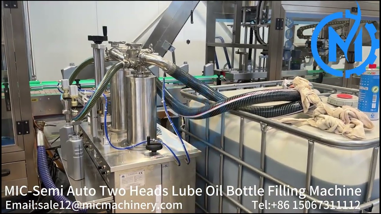 Semi auto 2 heads lubricant engine oil piston filler filling machine