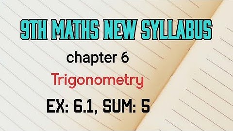 #9thmaths #trigonometry TN 9th maths trigonometry ex 6.1 sum 5 new syllabus in tamil