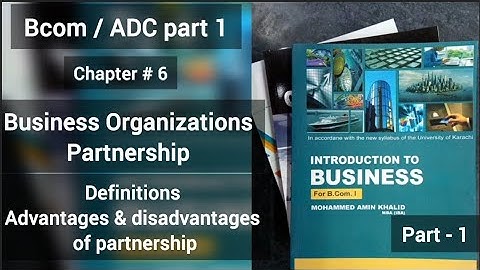 Introduction to Business | Chapter : 6 Part 1| Lecture # 8 | Amin Khalid | Karachi University | ITB