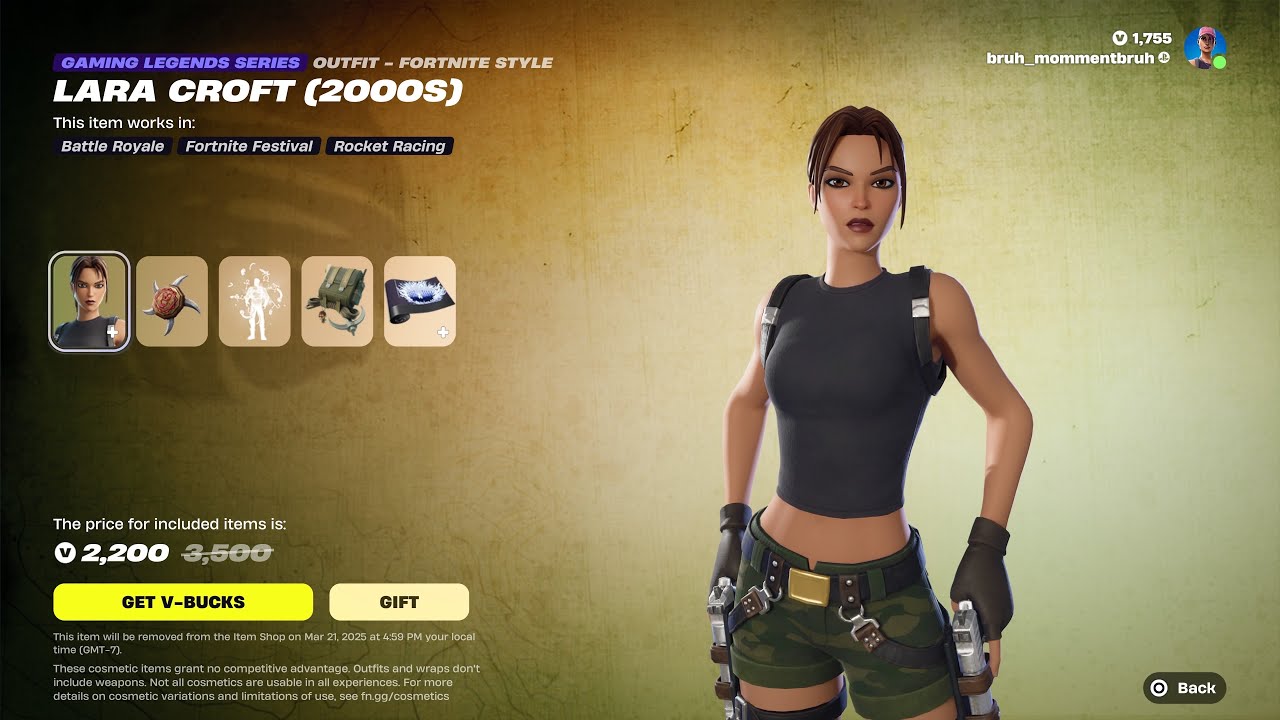 Lara Croft Ritual Skin *NEW* Lara Croft Skin! (Fortnite item shop) (March 14th, 2025) - YouTube