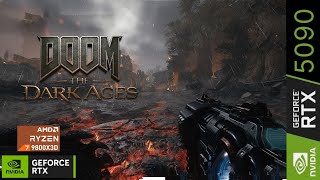 DOOM: The Dark Ages - RTX 5090 + R7 9800X3D | 1440P Path Tracing + FG Gameplay