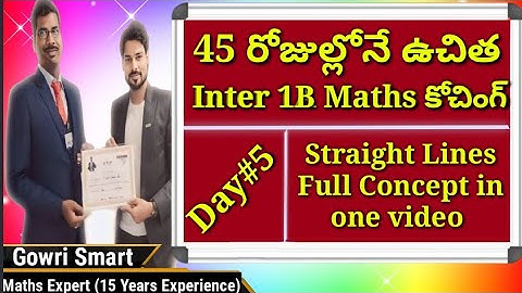 45 Days Free Intermediate 1B Maths Coaching || Day#5|| Straight Lines Full Concept in One Video