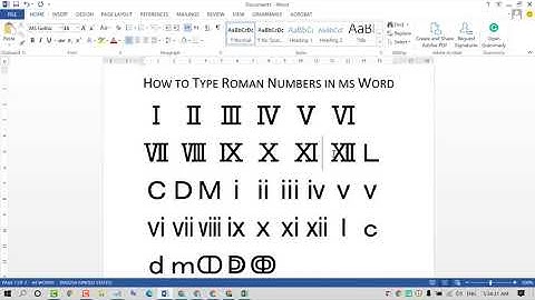 How to Type Roman Numbers in MS Word