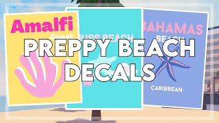 ☼ Preppy Beach Decal Codes