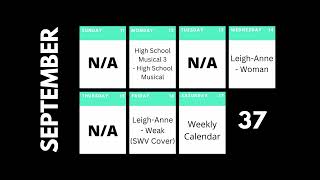 Weekly Calendar: September - Week 37